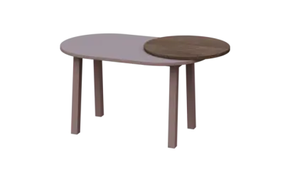 RGY 12 L konferenční stolek, levý, masivní dřevěná podnož, deska 18 mm, 500x1020x625, pudrová